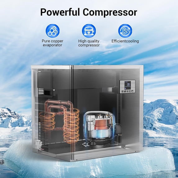 Xutumm Commercial Ice Maker, 580 Lbs/24H With 380 Lbs Large Storage Air-Cooled Ice Machine For Ice Cube for Cafe,Restaurant,Home