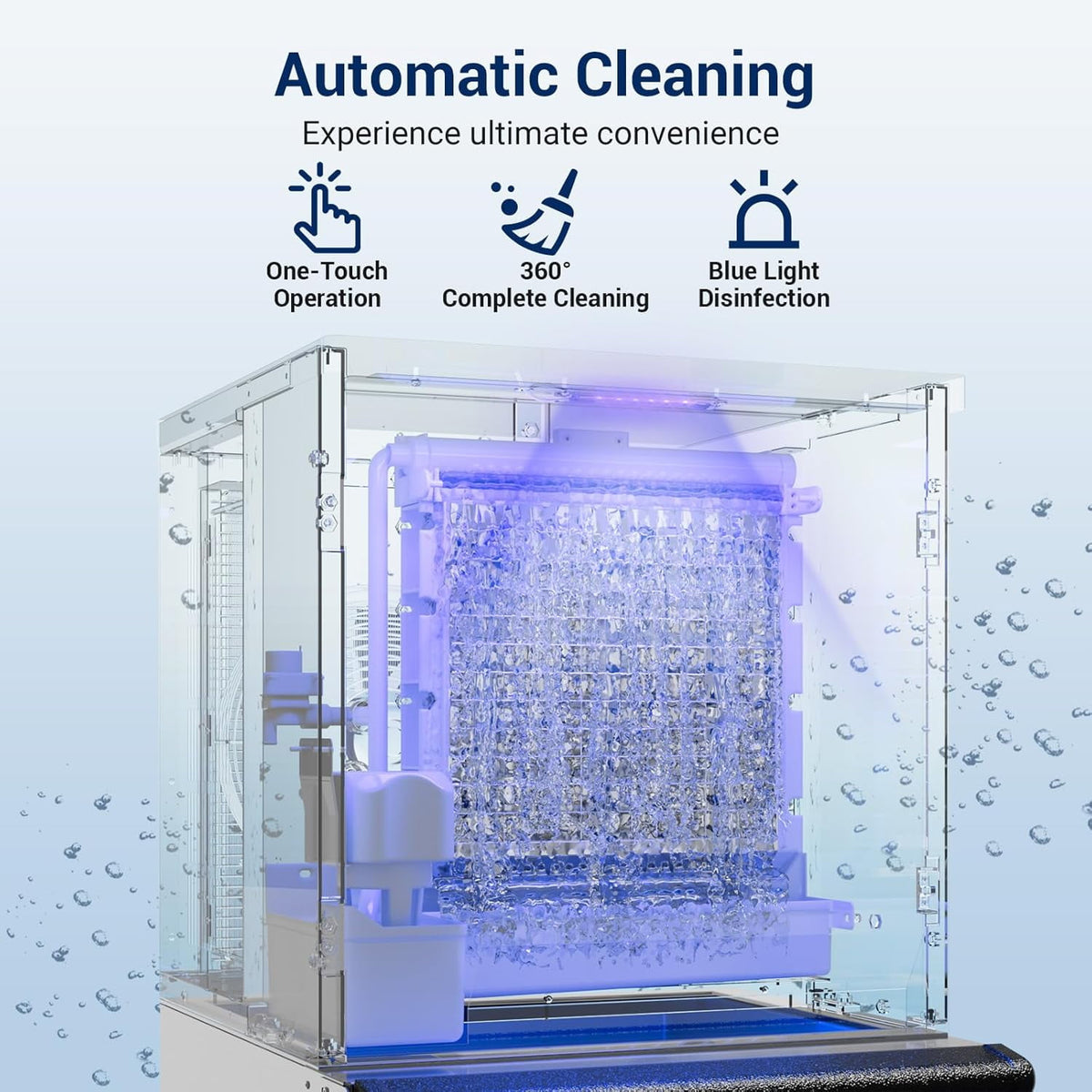 XUTUMM Commercial Ice Machine, 650Lbs/24H, ETL Approved, Auto-Cleaning Stainless Steel Ice Maker for Bars & Restaurants