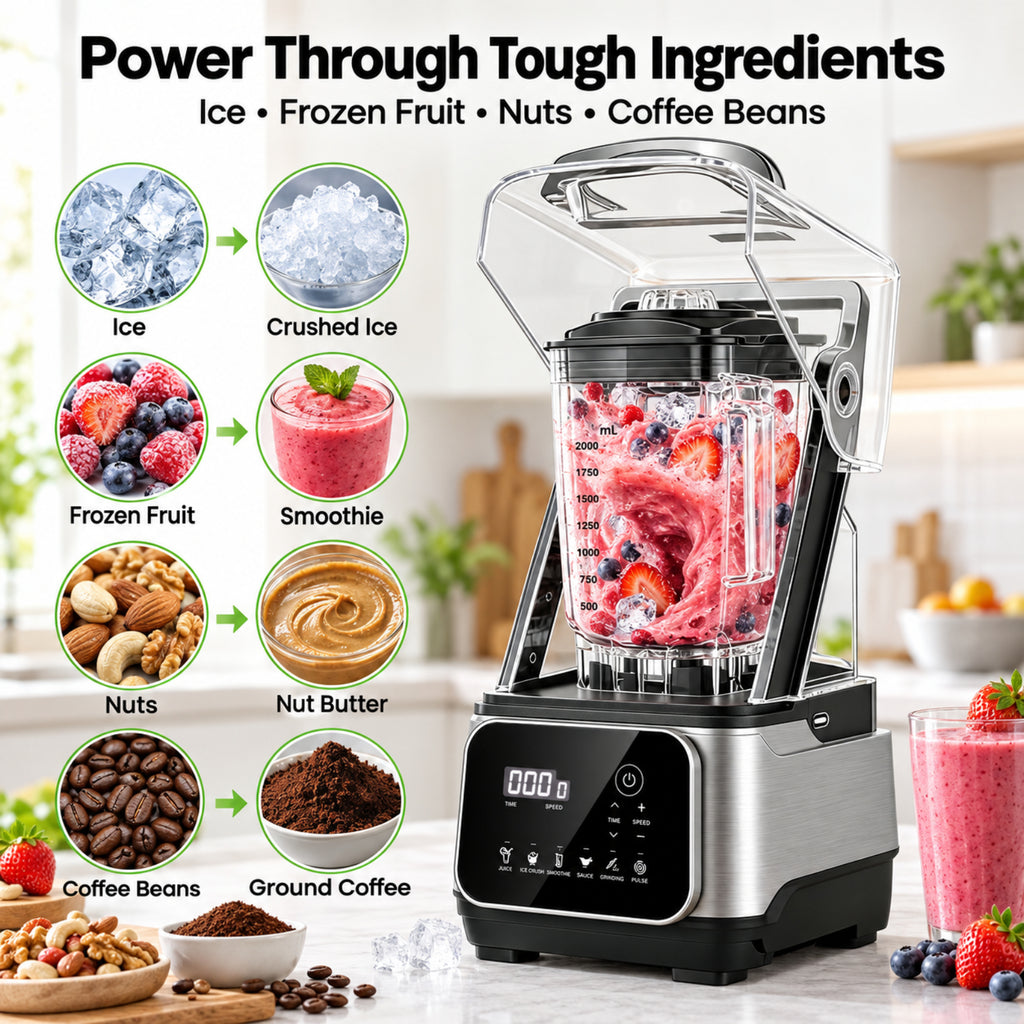 XUTUMM 68oz Commercial Blender, 2200W High Performance Blender with 6 Modes, Heavy Duty Countertop Blender for Smoothies Crushing Ice Frozen Drinks