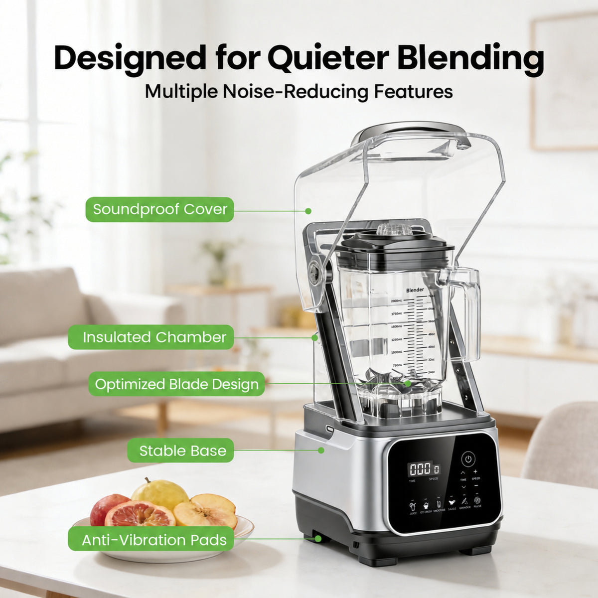 XUTUMM 68oz Commercial Blender, 2200W High Performance Blender with 6 Modes, Heavy Duty Countertop Blender for Smoothies Crushing Ice Frozen Drinks