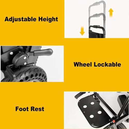 Black Folding Electric Wheelchair - 450lbs Load Bearing, 70lbs Weight, Waterproof Circuit for Home & Medical Use