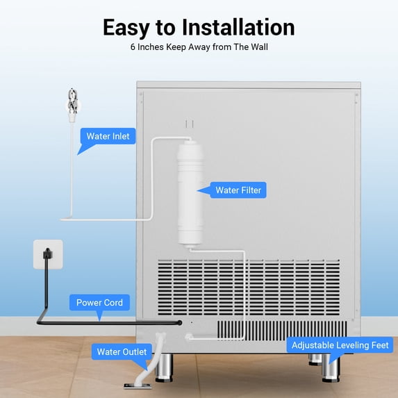 XUTUMM Commercial Ice Machine 450LBS/24H,Storage 120LBS, Industrial Ice Maker,with Self-Cleaning Mode, Low Noise