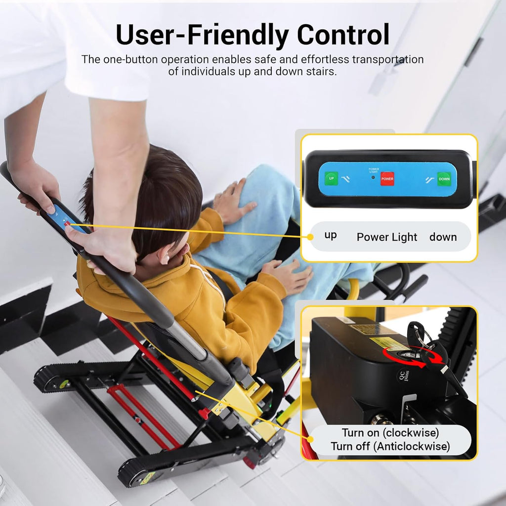 Lightweight Foldable Electric Wheelchair - 450lbs Capacity, 70lbs Weight, Waterproof Design for Indoor/Outdoor & Stair Use