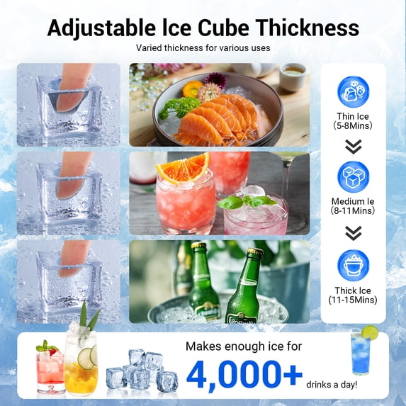 XUTUMM Commercial Ice Machine 450LBS/24H,Storage 120LBS, Industrial Ice Maker,with Self-Cleaning Mode, Low Noise