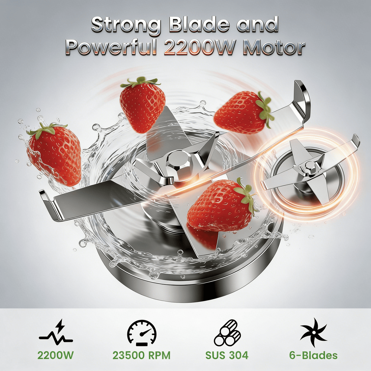 XUTUMM 68oz Commercial Blender, 2200W High Performance Blender with 6 Modes, Heavy Duty Countertop Blender for Smoothies Crushing Ice Frozen Drinks