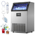 Commercial Ice Maker Machine, 150Lbs per Day Under Counter Ice Maker with 50Lbs Storage Bin, Produces Ice in 8-15 Mins, Freestanding Design for Restaurant, Bar, Home & Outdoor Use