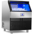 Professional Grade Ice Maker - 550Lbs/24H Output, 360Lbs Storage Bin, 5-15 Minute Production, Stainless Steel with Water Line Connection