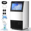 XUTUMM Commercial Ice Maker 100lbs/24H, Under Counter Ice Machine with 33lbs Ice Storage, Self-Cleaning Stainless Steel Freestanding for Home Bar