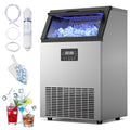 Xutumm ‌Commercial Ice Machine 150LBS/24H,Storage 50LBS, Industrial Ice Maker,Ice Ready in 8-15min,with Self-Cleaning Mode,with Timing Function