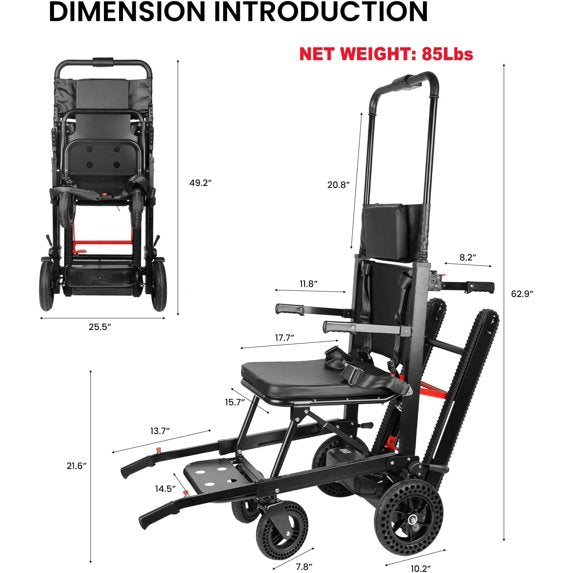 Black Folding Electric Wheelchair - 450lbs Load Bearing, 70lbs Weight, Waterproof Circuit for Home & Medical Use